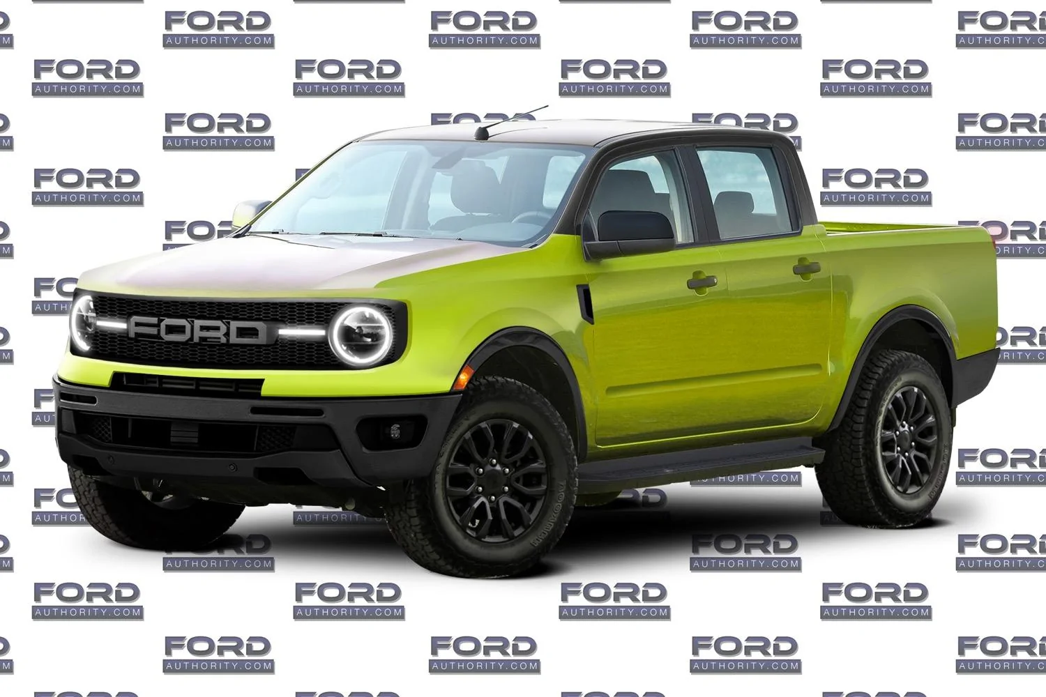Ford Maverick Ford Maverick Pickup Truck Renderings / Photoshop 2022-Ford-Maverick-Small-Pickup-Rendering-Lime-Green