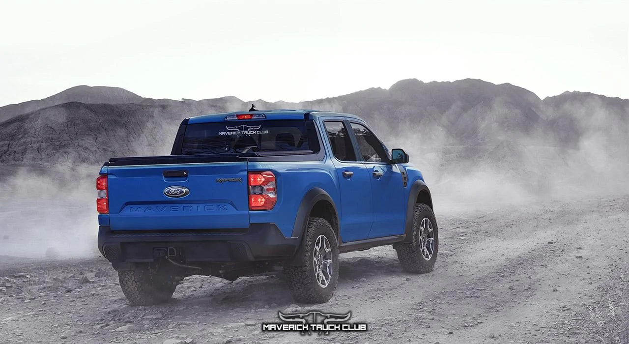Ford Maverick Maverick Raptor! How We Imagine It Ford-Maverick-raptor-rear-blu