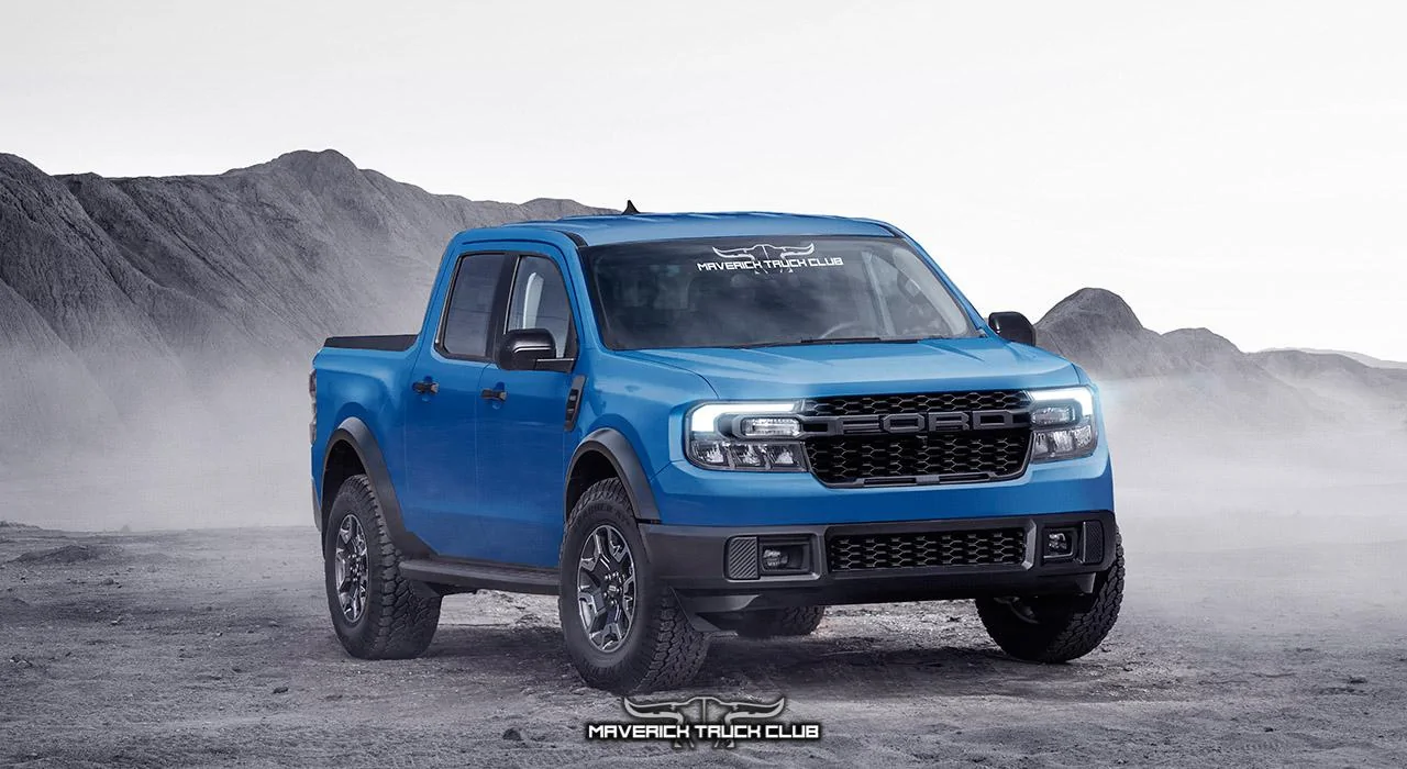 Ford Maverick Maverick Raptor! How We Imagine It Ford-Maverick-raptor-front-blu