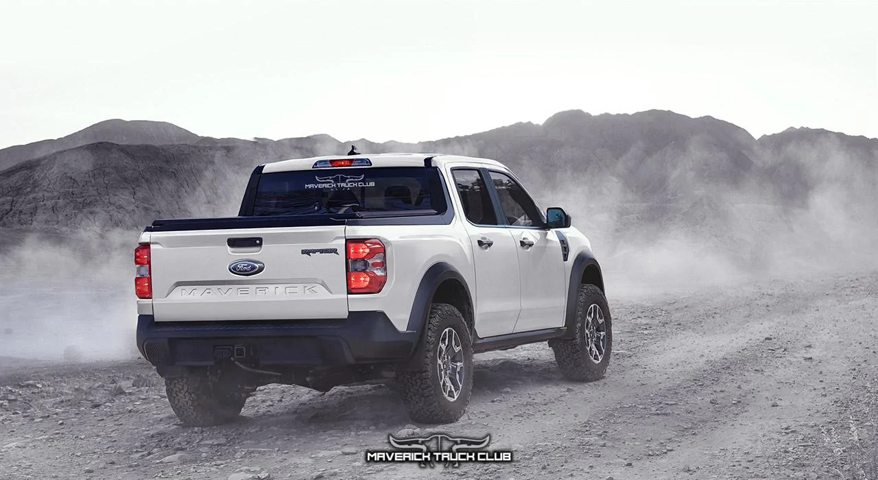 Ford Maverick Maverick Raptor! How We Imagine It Ford-Maverick-raptor-rear-whit