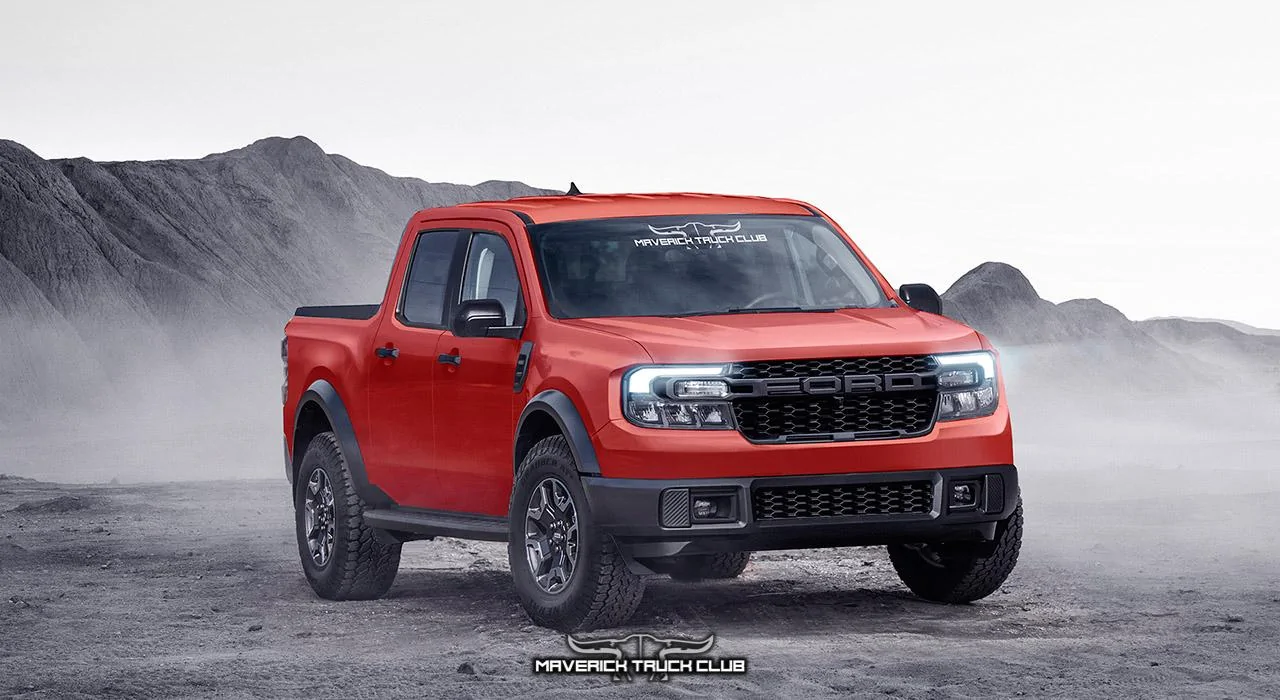 Ford Maverick Maverick Raptor! How We Imagine It Ford-Maverick-raptor-front-red