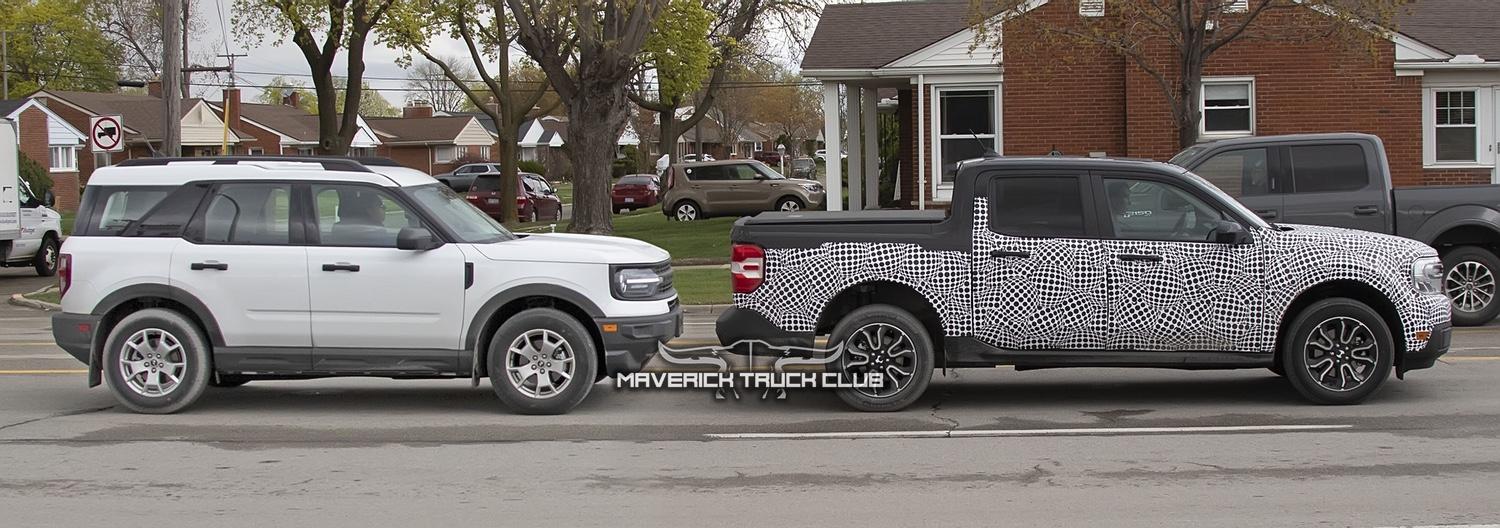Ford Maverick Ford Maverick Spied Testing With Bronco Sport - Size Comparison Ford-Maverick-Bronco-Sport-Spied-Size-Comparison-2