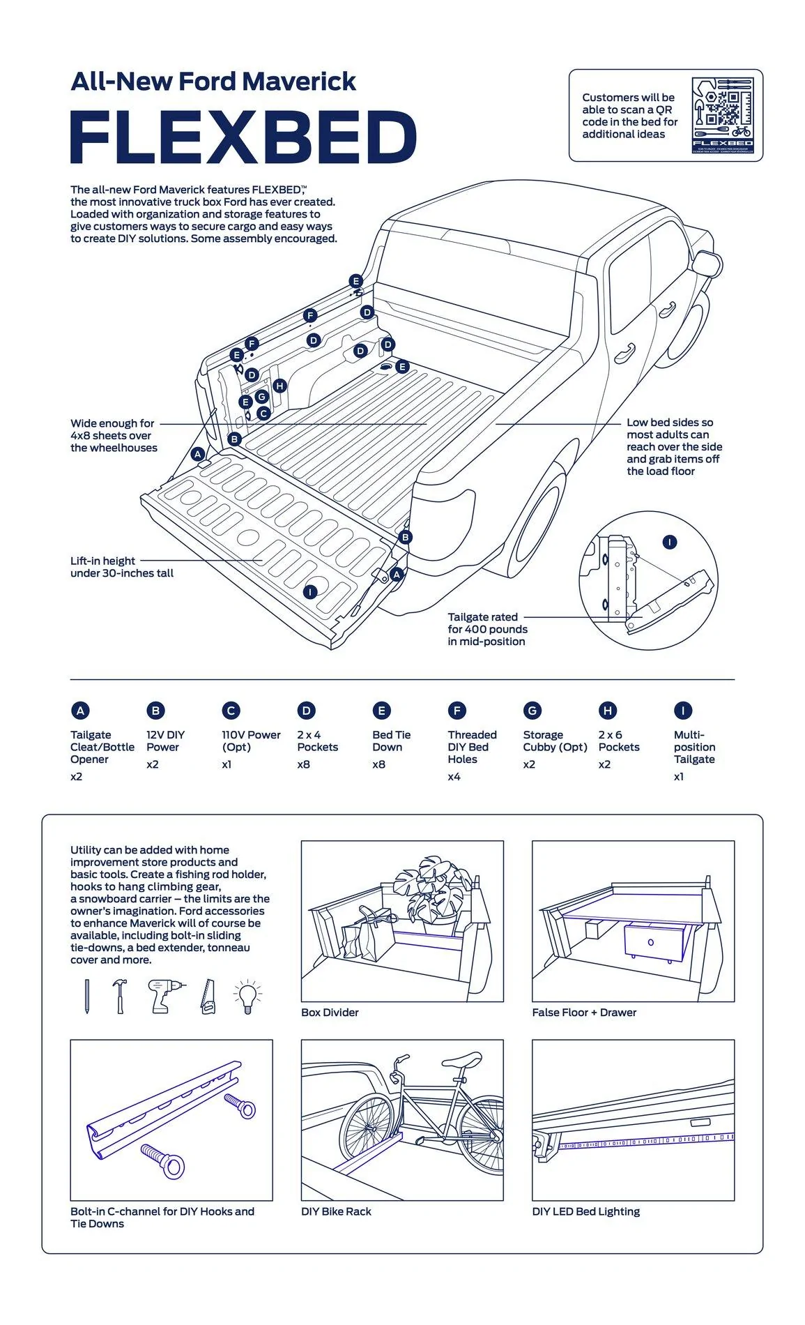 Ford Maverick Maverick FLEXBED Features & Specs 2022-Ford-Maverick-FLEXBED-Graphic