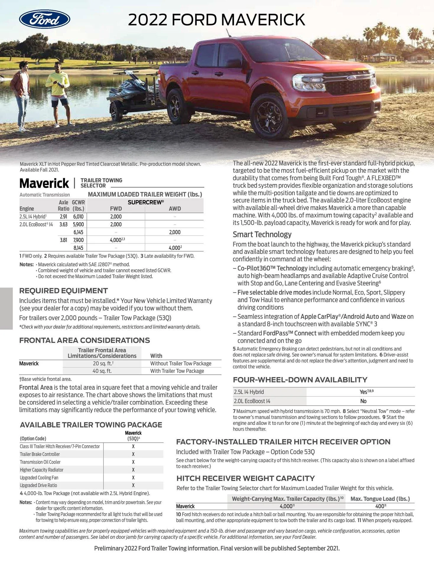 Ford Maverick Flat towing the Maverick? 2022MY_RV_Trailer_Towing_Guide_Maverick-page-001