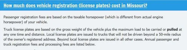 Ford Maverick Questions about Missouri Truck registration. MO truck plates