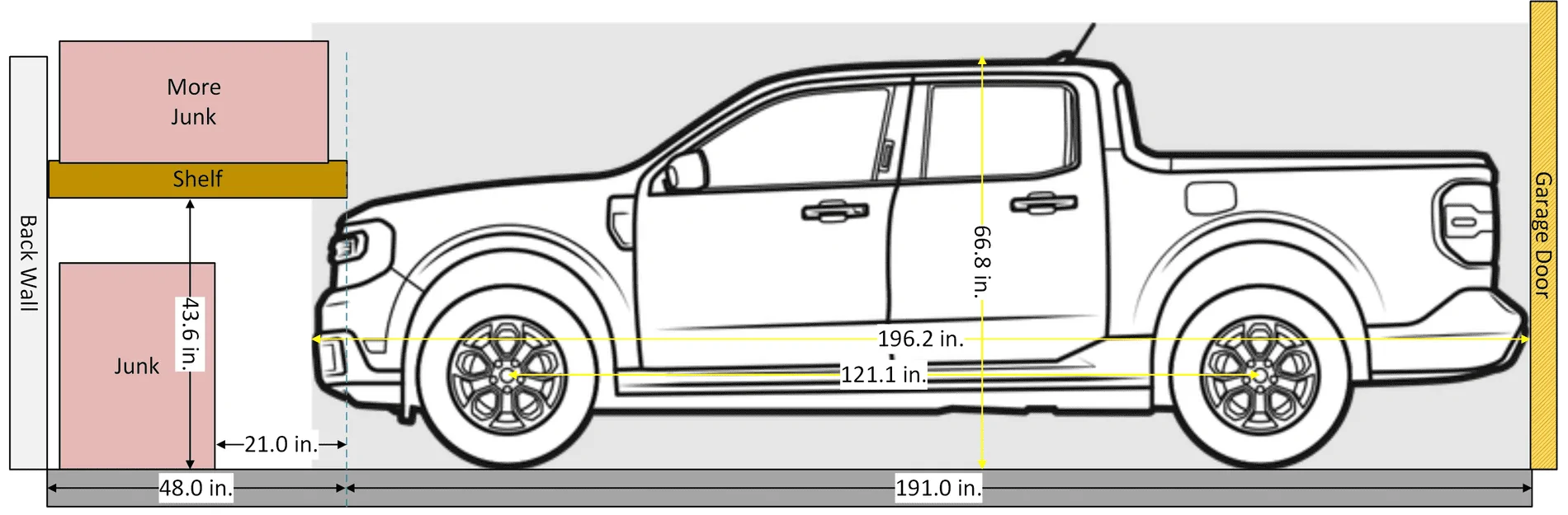 Ford Maverick Actual Maverick Dimensions? Good CAD Drawing? Garage 2