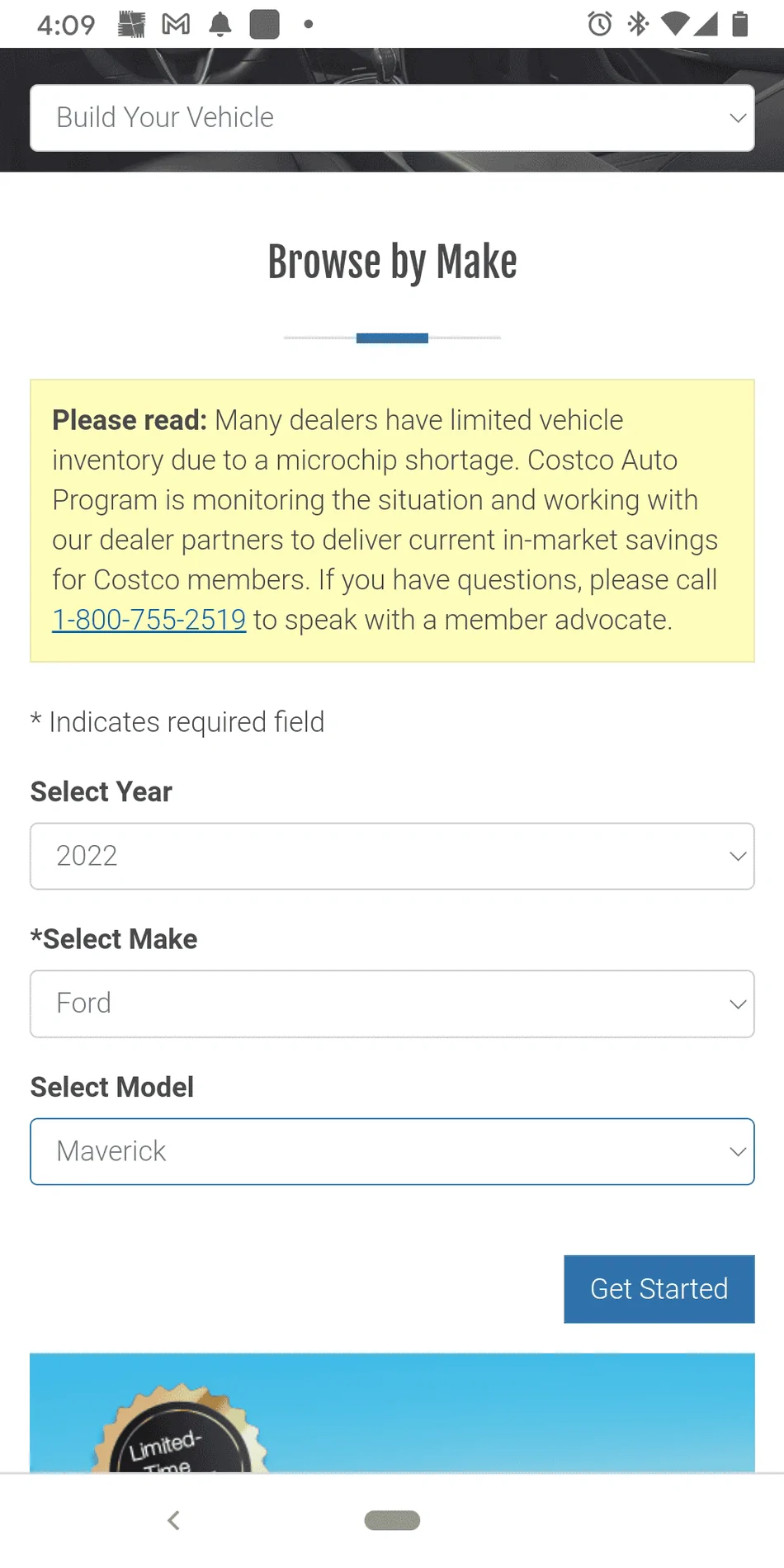 Ford Maverick Purchasing a Maverick with Costco Auto Program Screenshot_20210714-160921