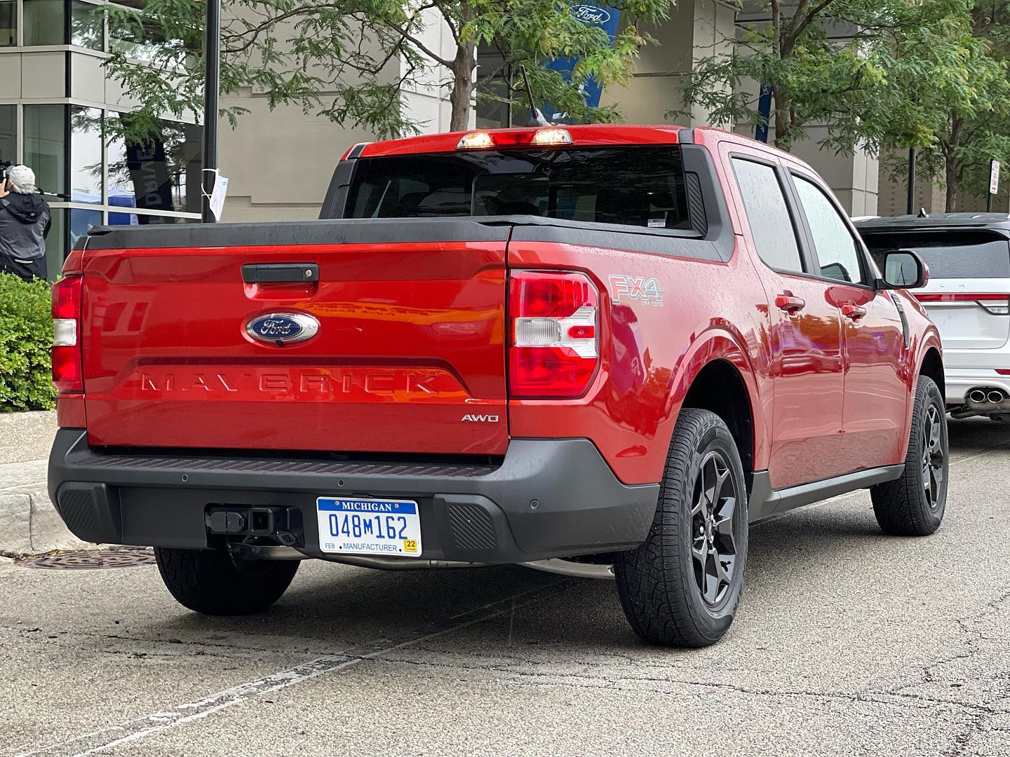 Ford Maverick Test Drive the 2022 Maverick at the Chicago Auto Show! + Hot Pepper Red Maverick Close-Up Hot Pepper Red Ford Maverick Lariat Pickup 3
