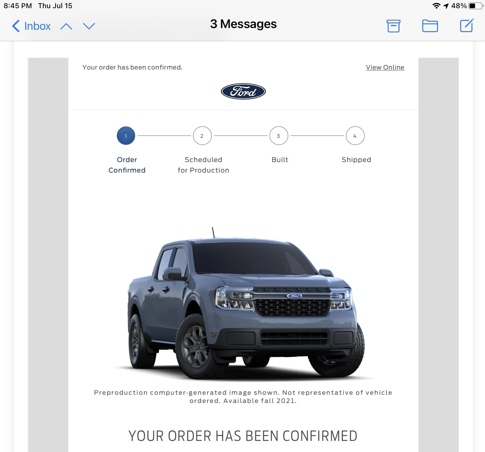 Ford Maverick GOT MY EMAIL FROM FORD @ 12:38 PM … 45FE8CCA-7574-4368-84C0-A589C433F4CB