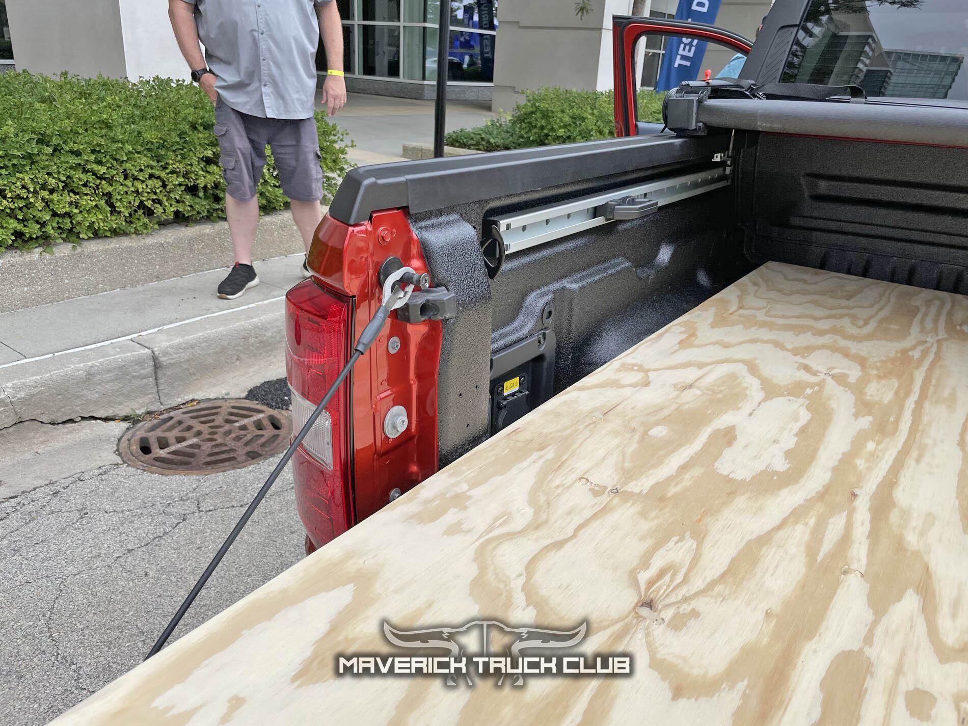 Ford Maverick My Maverick Pics From Chicago w/ Plywood Fit in Bed & Rear Sliding Window Photos Plywood in bed of Hot Pepper Red Ford Maverick 3