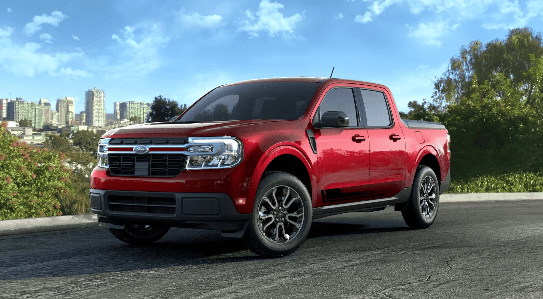 Ford Maverick Aftermarket support. Grill ideas. mavrick - Rapid Red painted grill