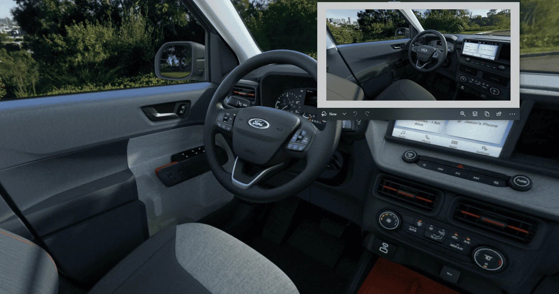 Ford Maverick Cactus Gray with navy interior combination 1626629186583
