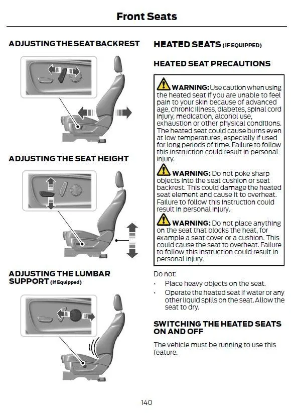 Ford Maverick Where is manual lumbar adjustment? t1