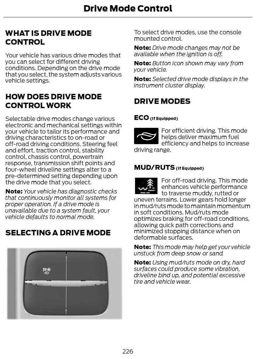 Ford Maverick Auto-Start-Stop hybrid & ecoboost Button - Drive Mod