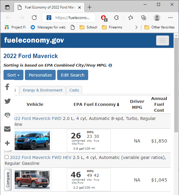 Ford Maverick Maverick Hybrid EPA Rating Released [Imagined 😉] 1633448684515