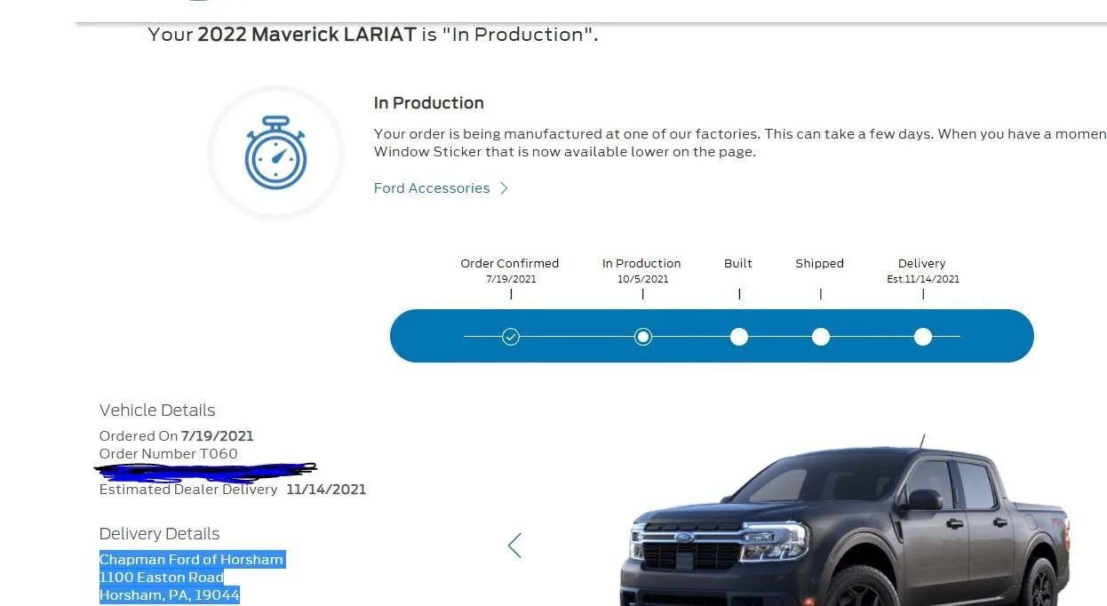 Ford Maverick Anyone with a 10/4 build week getting updates yet? lFG