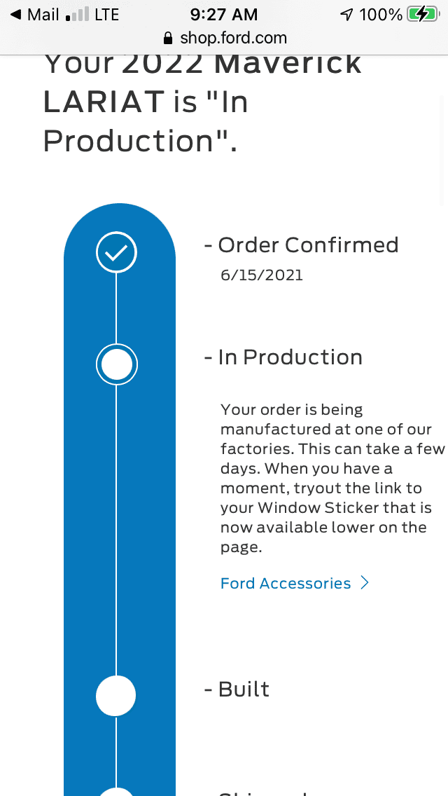 Ford Maverick Anyone with a 10/4 build week getting updates yet? 1633530572273