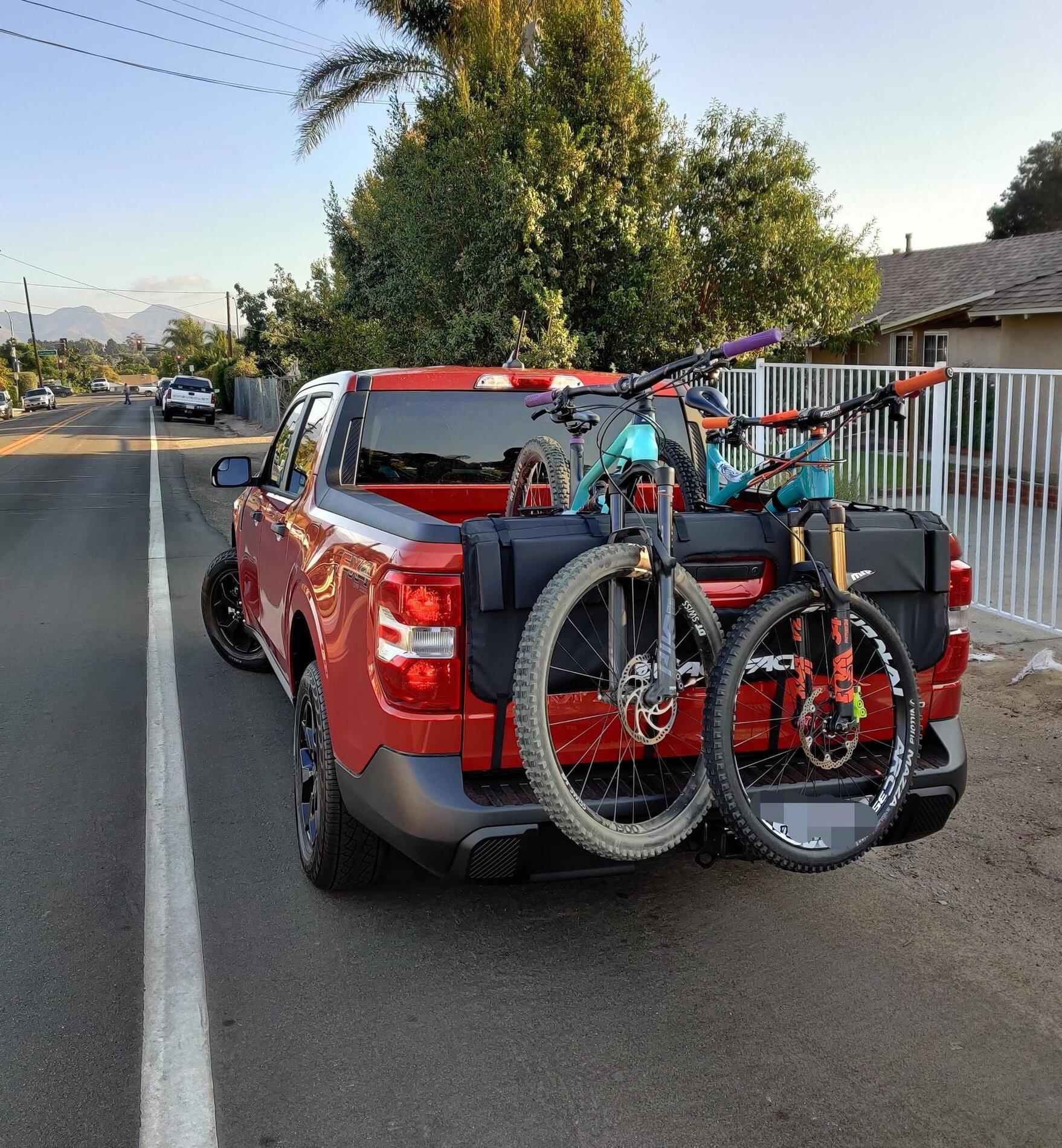 Ford Maverick Maverick With Raceface T2 Bed Tailpad Carrying Mountain Bikes Ford Maverick fitted with Raceface T2 bed tailpad and carrying mountain bikes