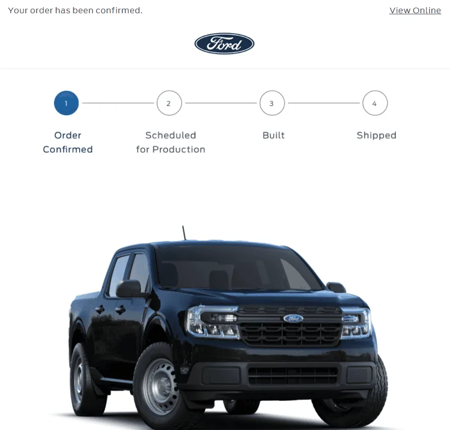 Ford Maverick Order confirmed on ford.com but no order number? 1633648804763