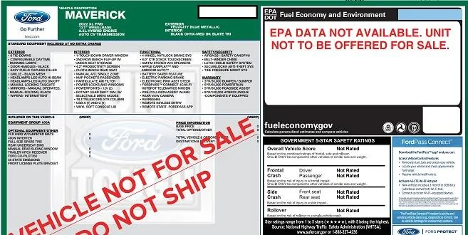 Ford Maverick Hybrids delivery dates being removed and reverted to N/A (unscheduled) sticker