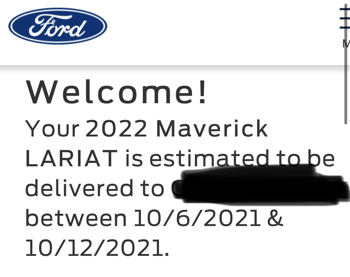 Ford Maverick Delivery Date Pushed Back 34A9DBB7-4565-4E84-9282-175EC0FB6143