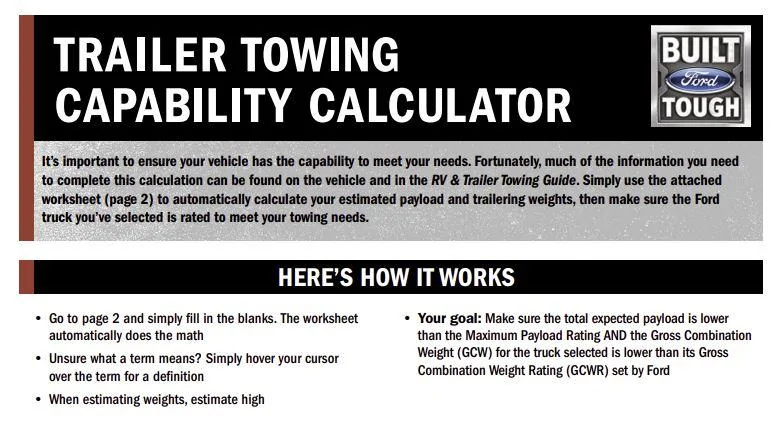 Ford Maverick 2022 Ford (Maverick) Towing Guide With Tow Capability Calculator ford tow calc1