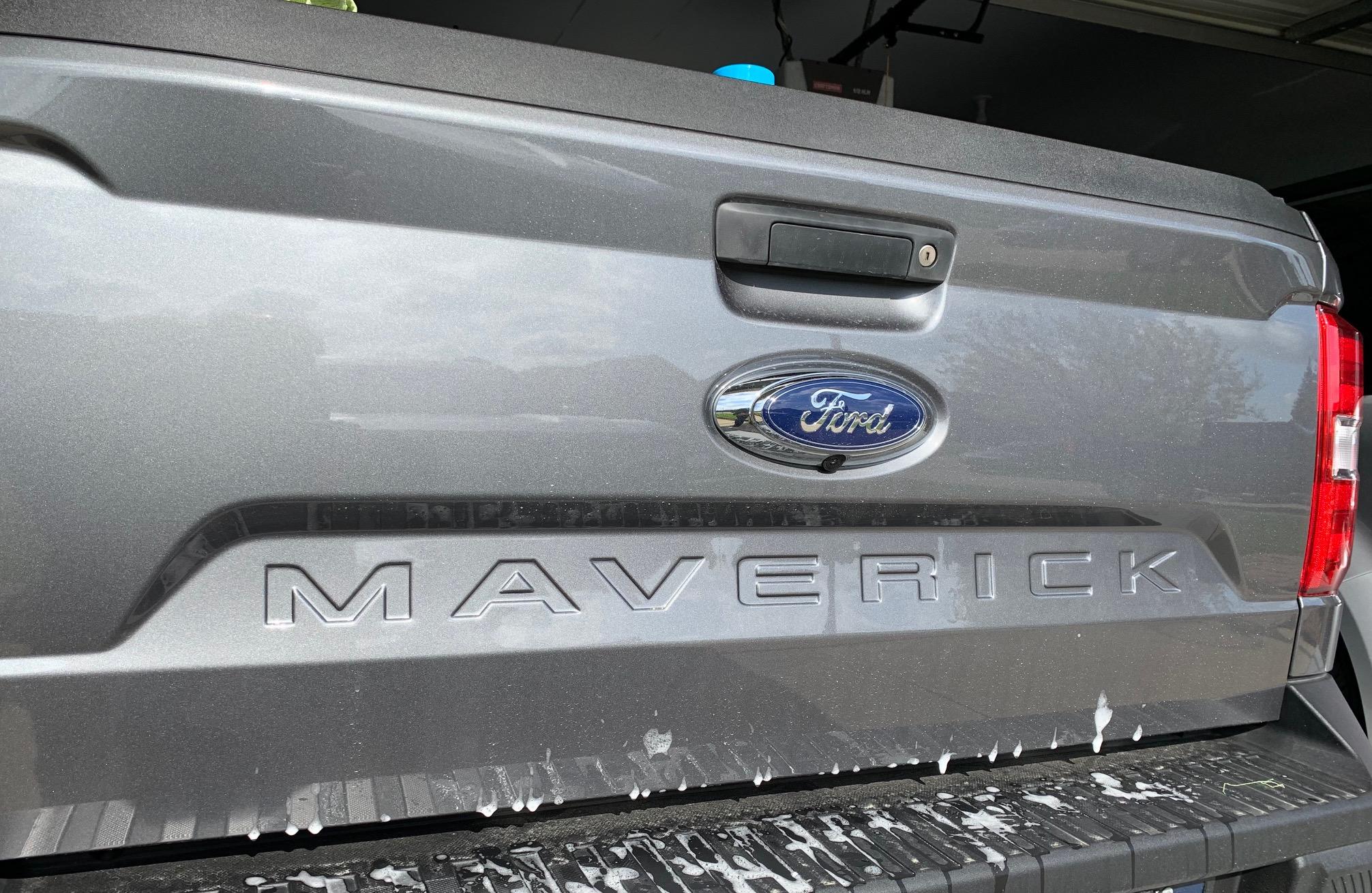 Ford Maverick Blacked out Maverick tailgate letters IMG_4493