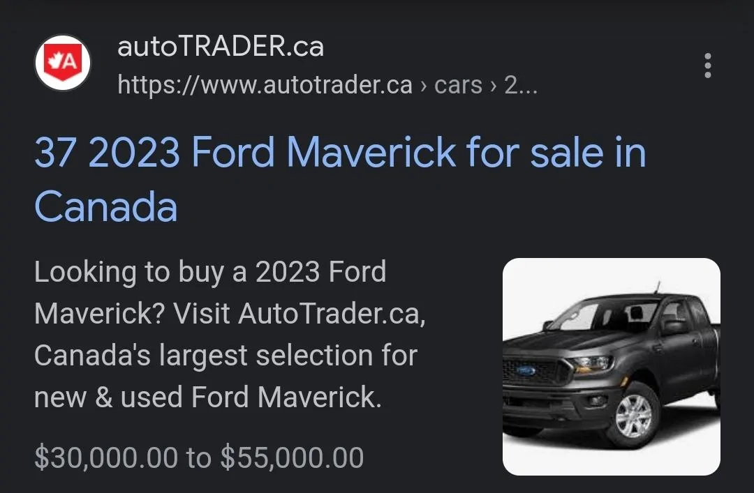 Ford Maverick Canada - Anyone traded their Maverick in or sold? Screenshot_20230429-203313_Googl