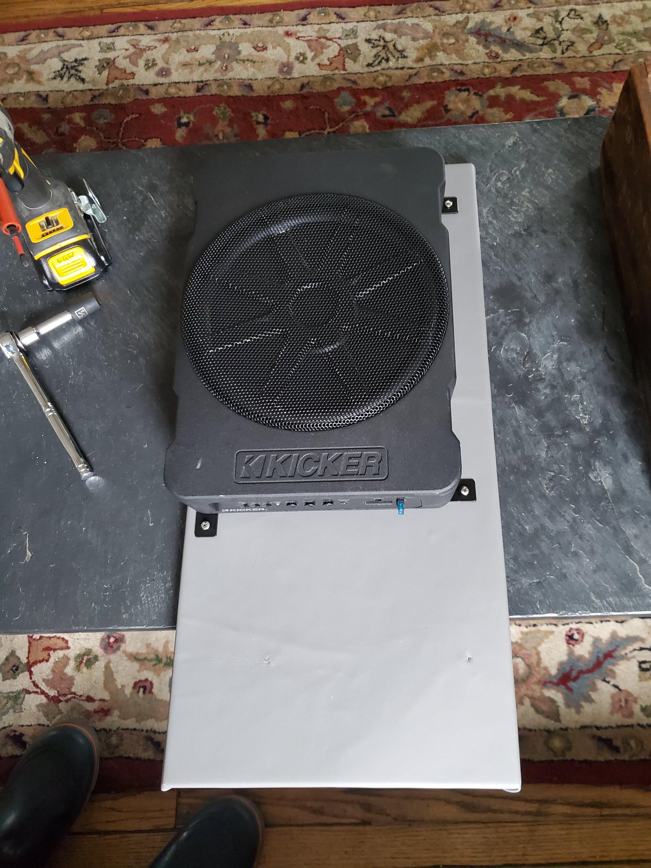 Ford Maverick Another method to mount Kicker Hideaway / amp board to back cabin wall 20230429_102453