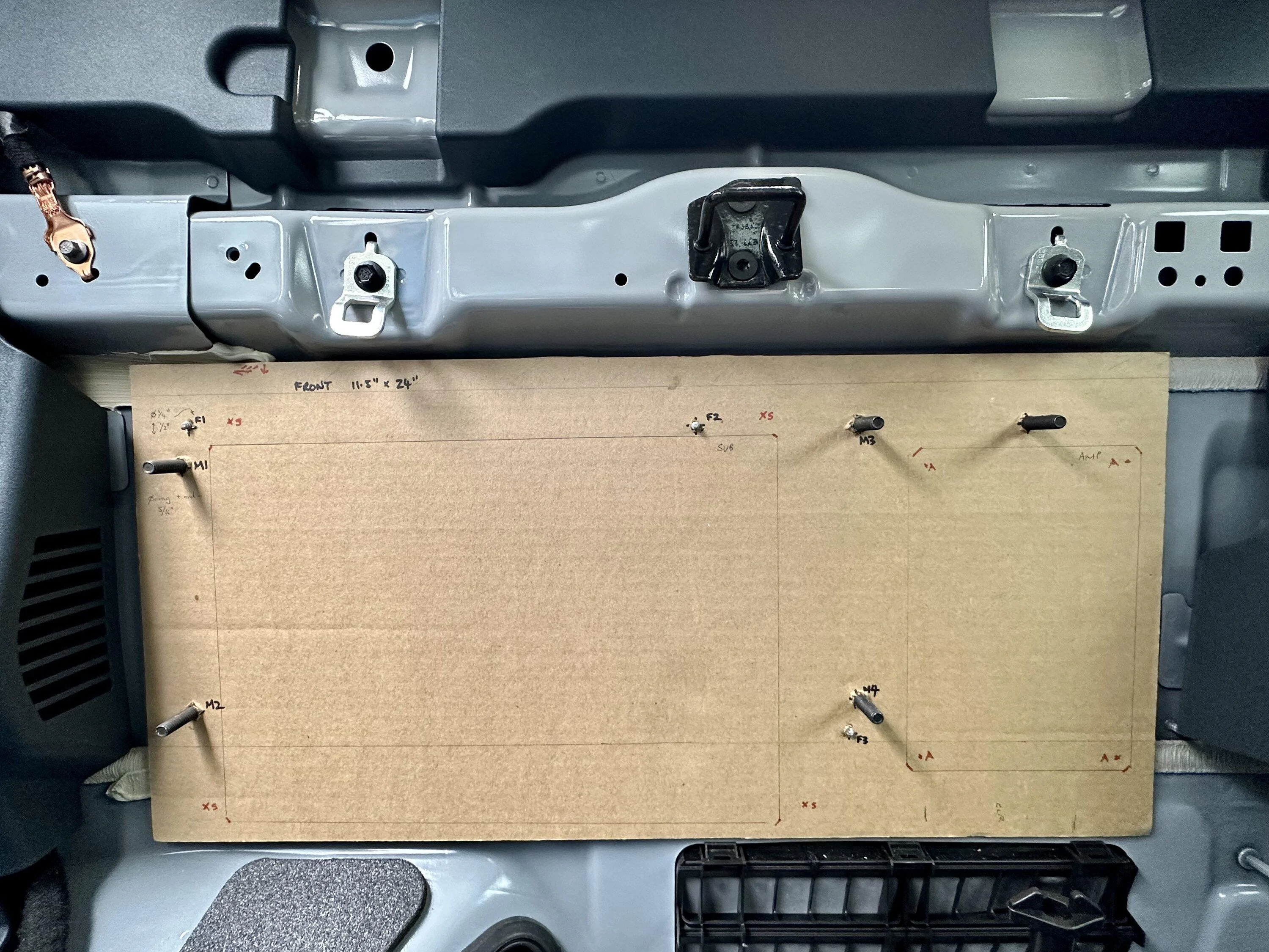 Ford Maverick Another method to mount Kicker Hideaway / amp board to back cabin wall tempImageWYX3s1