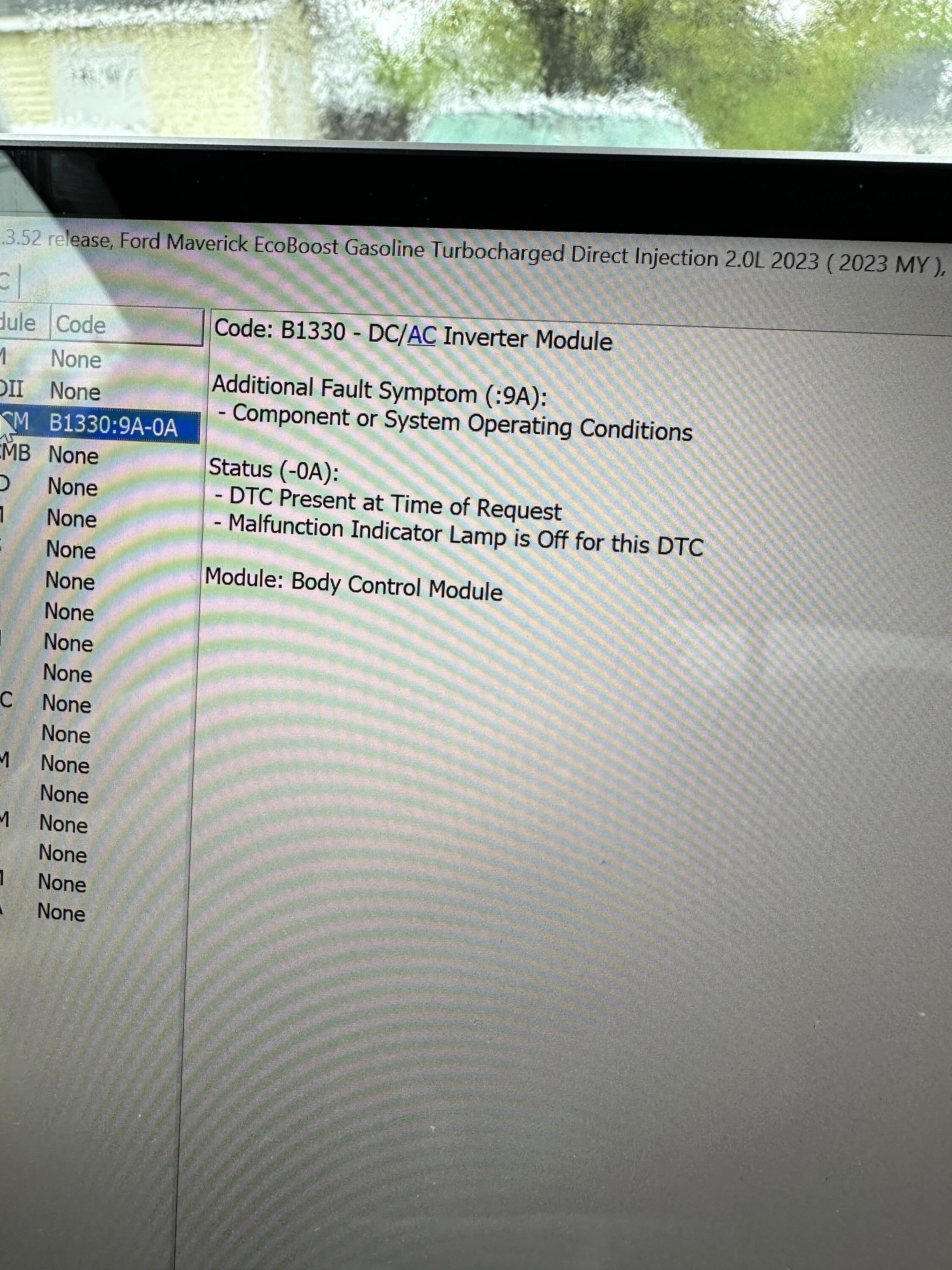 Ford Maverick LaneKeep and TSR causing inverter issue? DTC B1330:9A IMG_0309