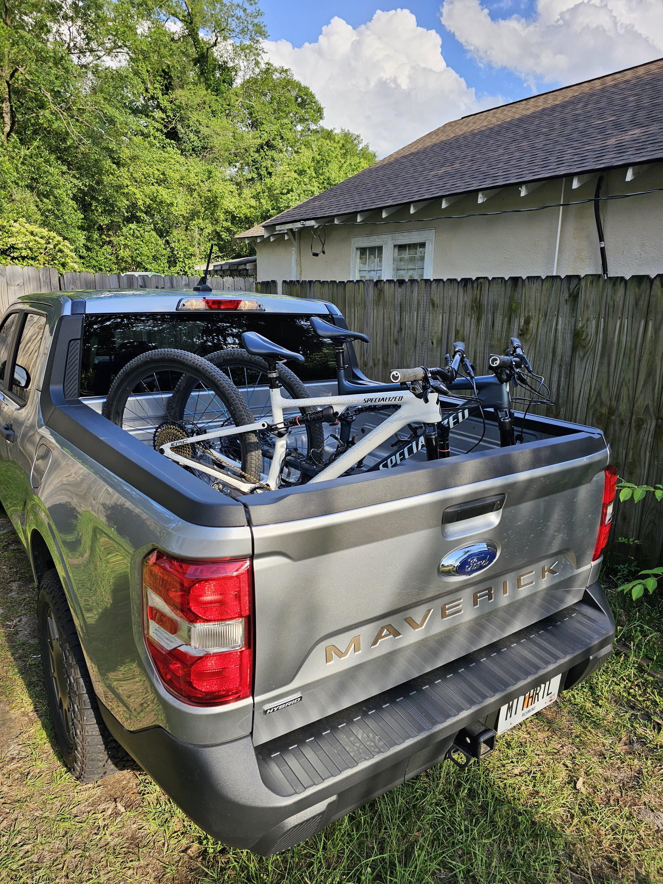 Ford Maverick My custom in-bed bike storage solution 20230428_180013