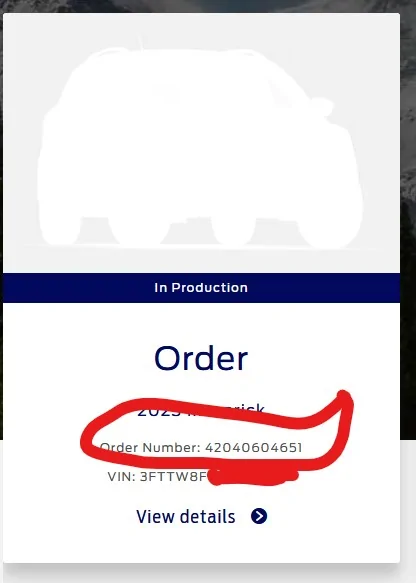 Ford Maverick My order disappeared from Ford account dashboard Screenshot 2023-05-04 132940