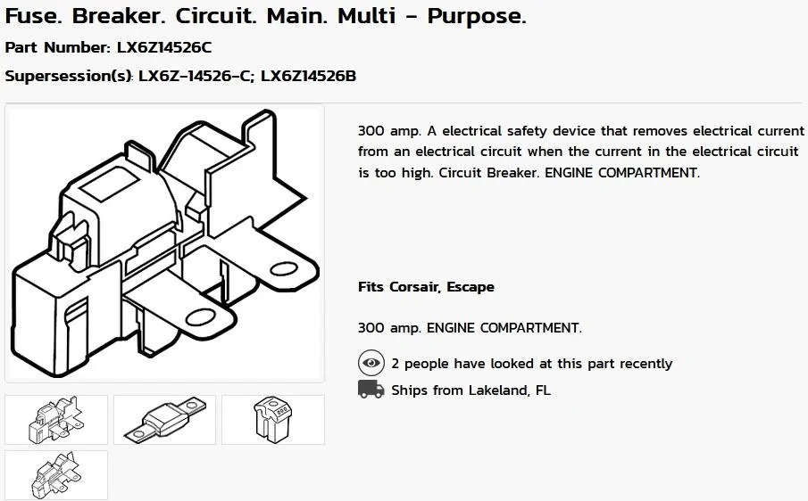 Ford Maverick Newest Ford special service message on Hybrid 12v Volt Battery Drain Problem LX6Z-14526-C Fuse Main Multi Purpos