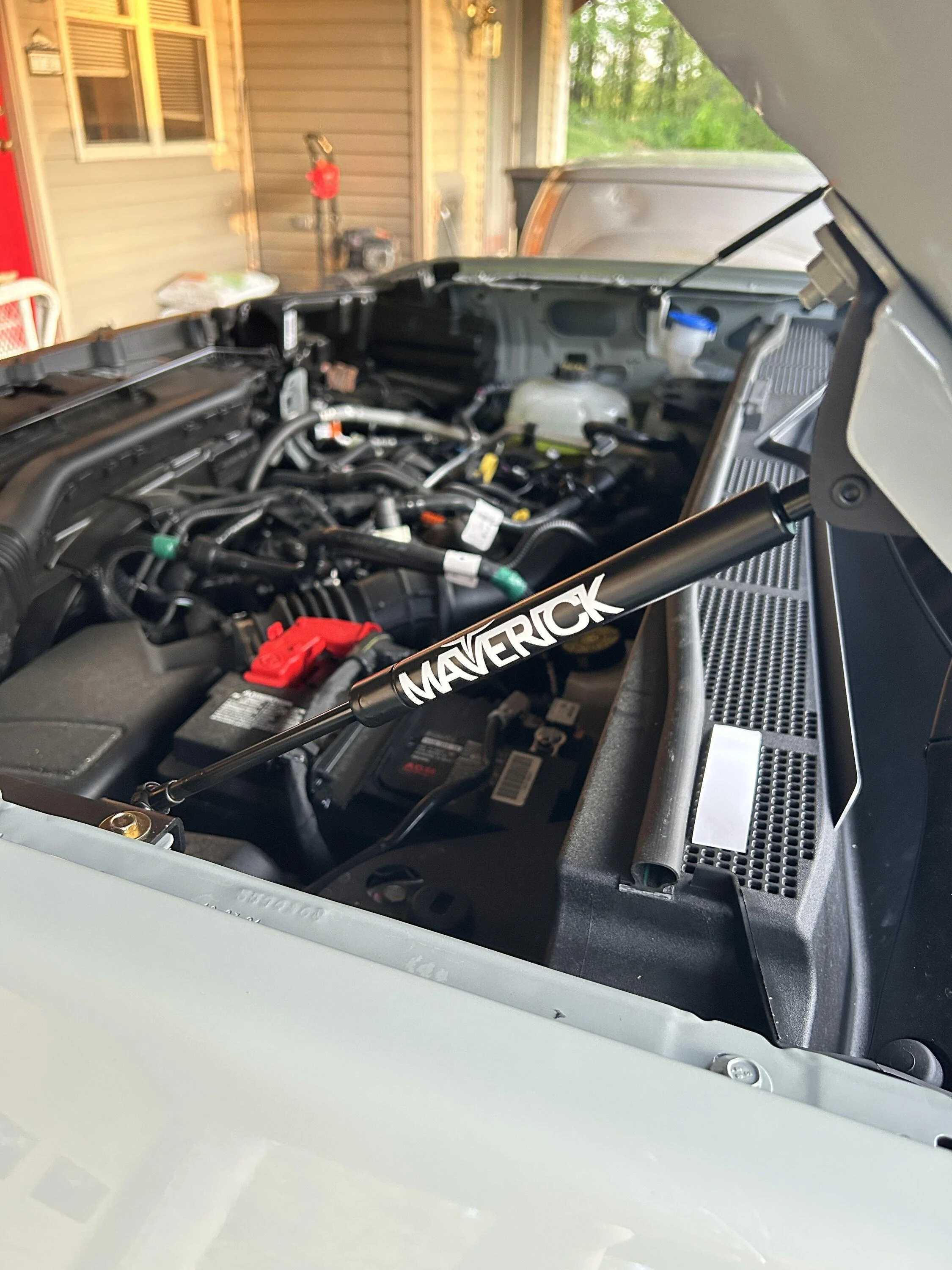 Ford Maverick Hood Struts and Tailgate Assist Installed IMG_9363