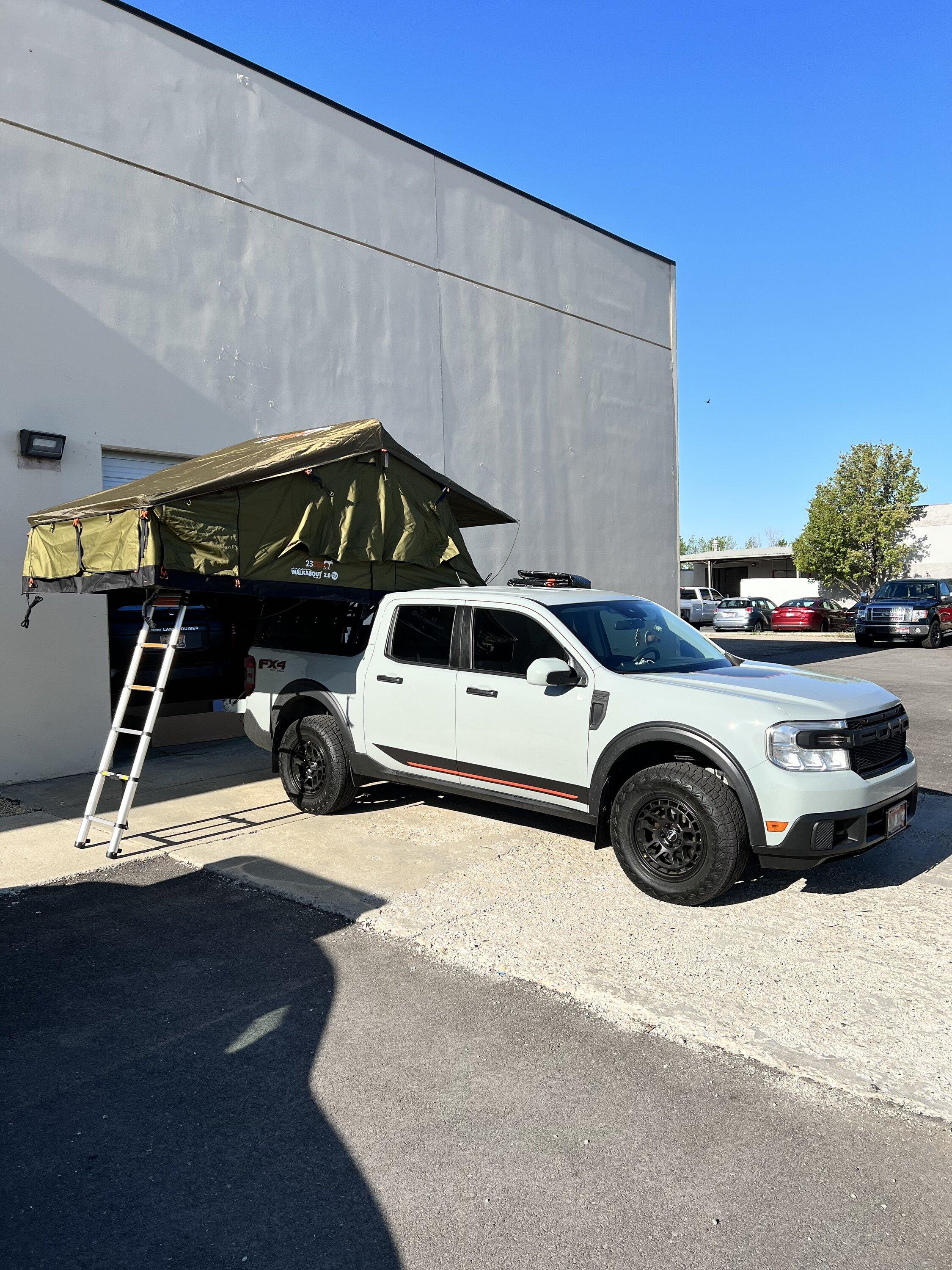 Ford Maverick Xtrusion Overland XTR1 Rack + 23Zero RTT installed IMG_3871