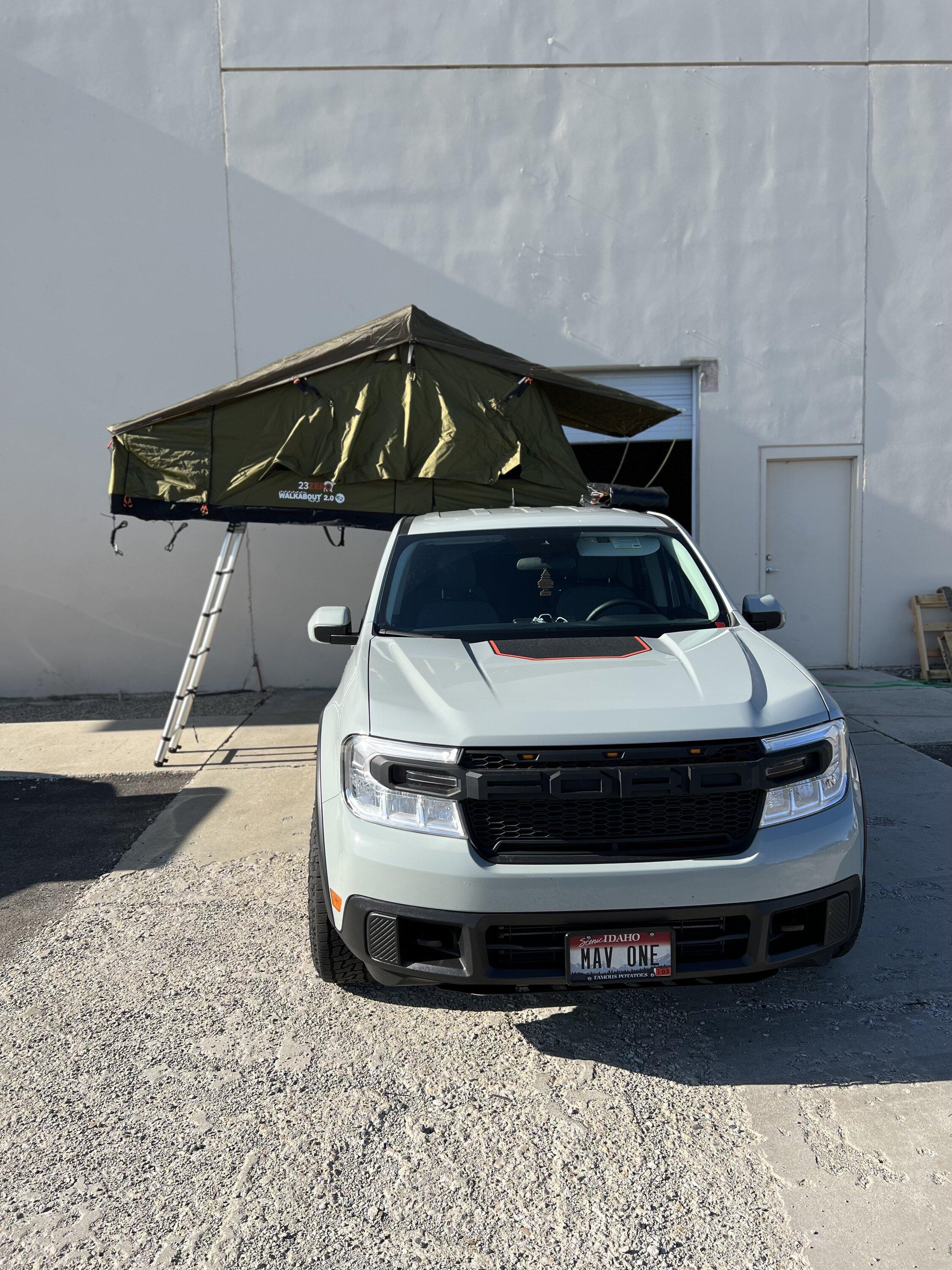 Ford Maverick Xtrusion Overland XTR1 Rack + 23Zero RTT installed IMG_3872