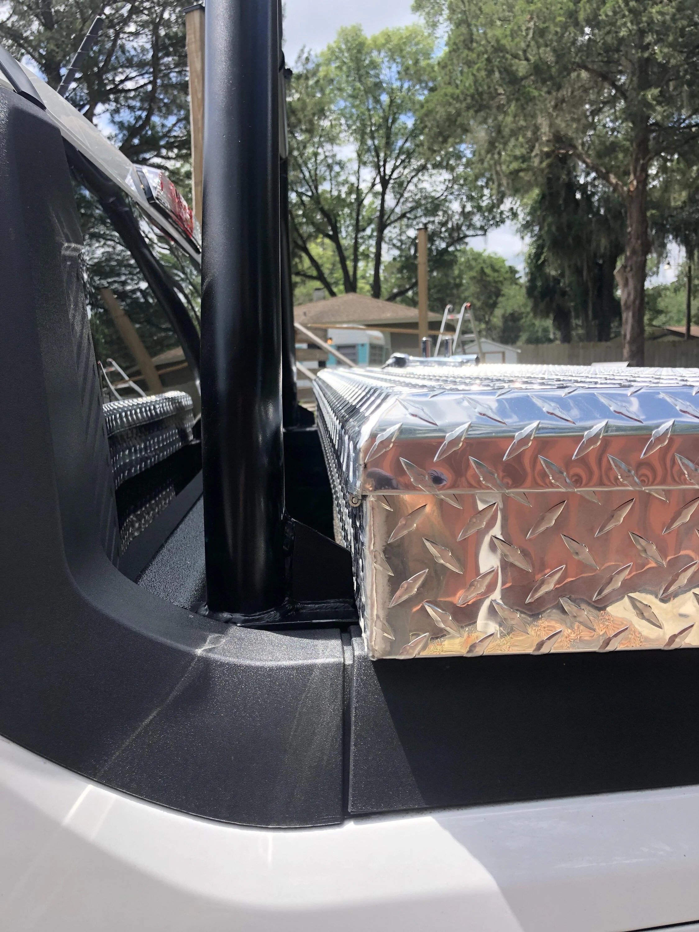 Ford Maverick Tool box, bedliner, and ladder / kayak / lumber / whatever customized rack installed 5