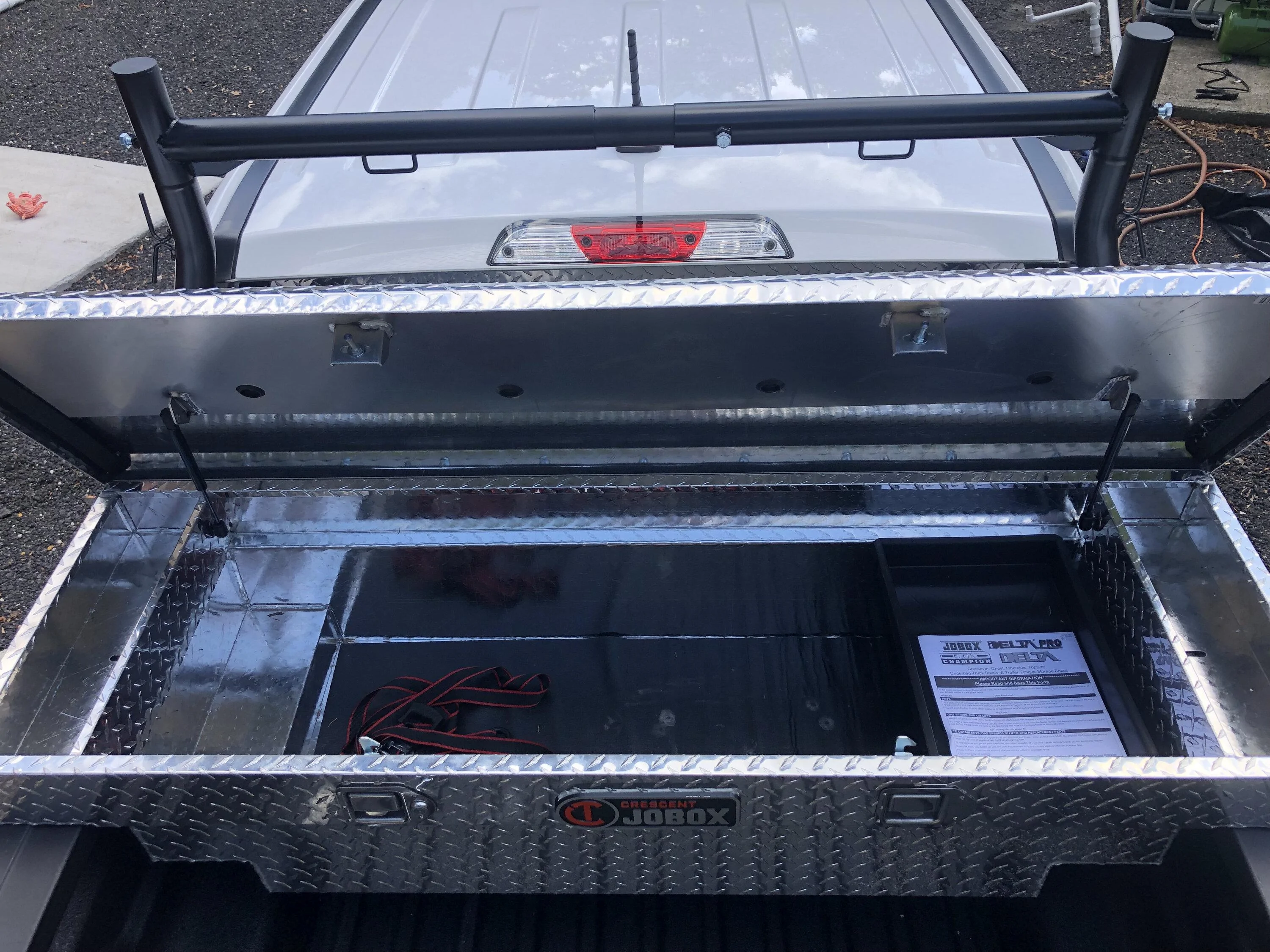 Ford Maverick Tool box, bedliner, and ladder / kayak / lumber / whatever customized rack installed 8
