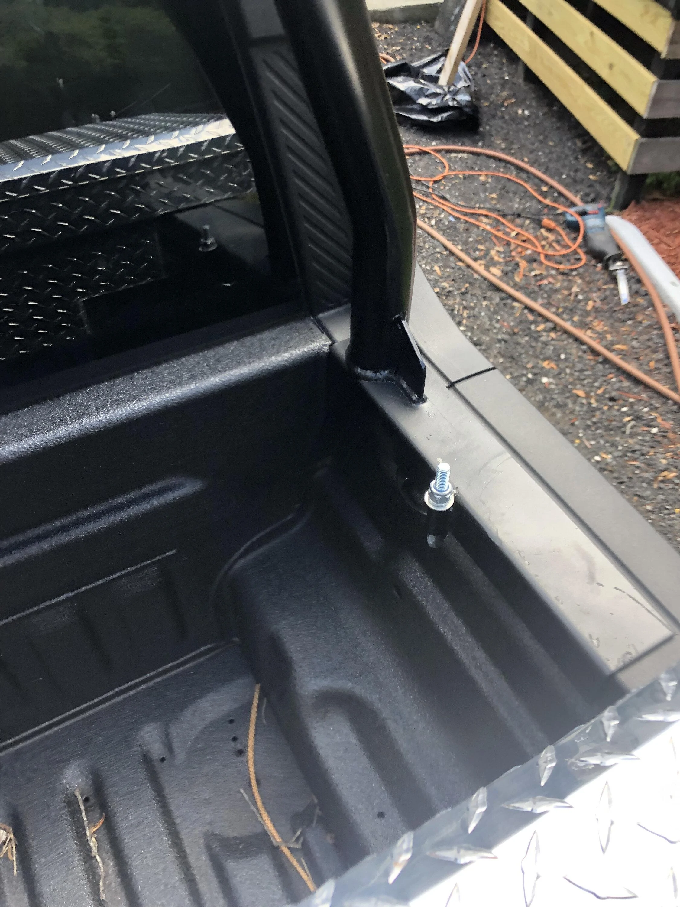 Ford Maverick Tool box, bedliner, and ladder / kayak / lumber / whatever customized rack installed 15