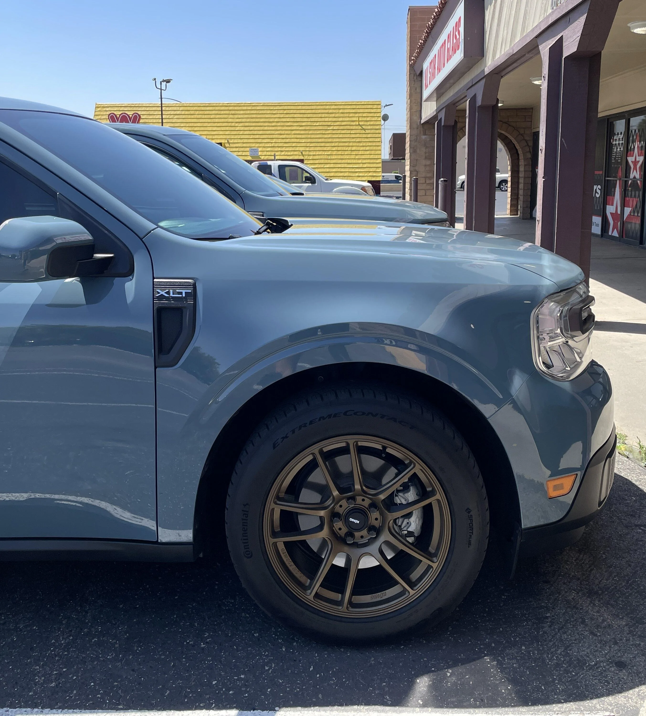 Ford Maverick Visual height comparison: Eibach lowering springs vs. stock FX4 suspension 5086ECC4-7D4F-426F-AC1A-8FAA5A6A7EDE