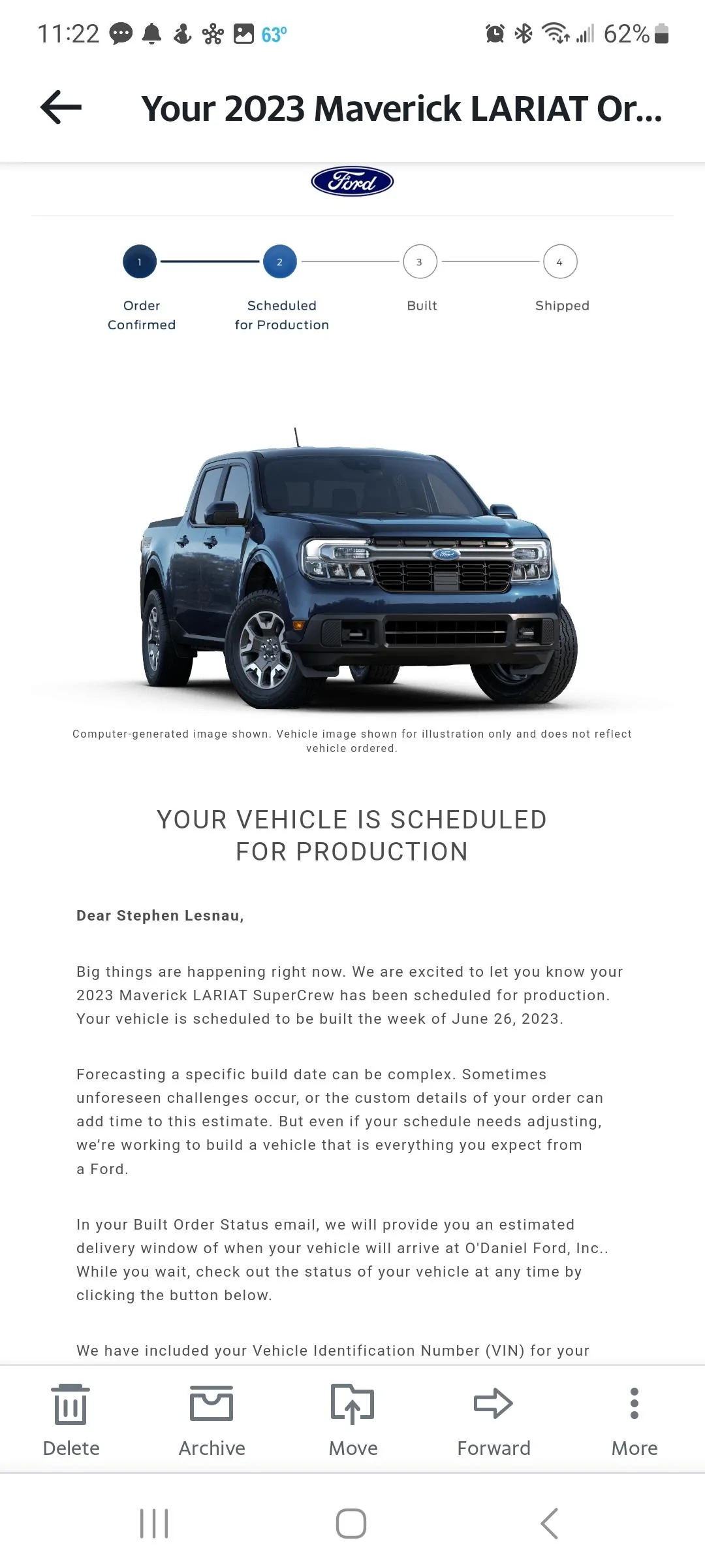 Ford Maverick 📬 5/18/23 Scheduling Email Received Group [EMAILS NOW ARRIVING] Screenshot_20230518_112220_Yahoo Mail