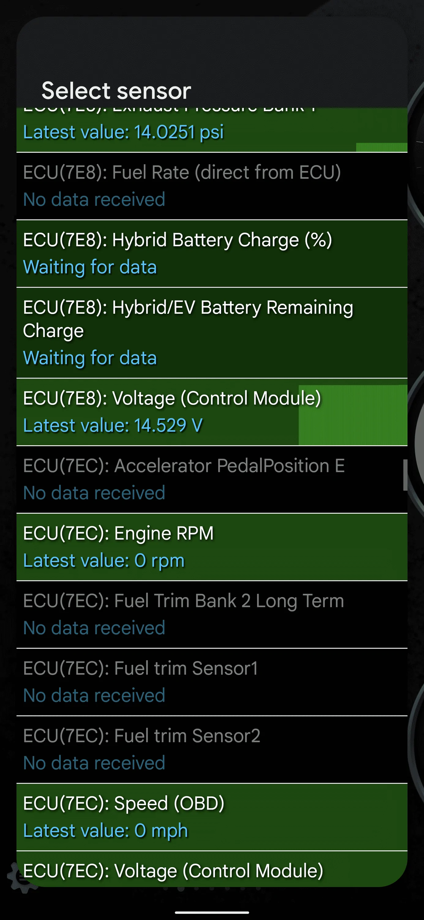 Ford Maverick Hybrid battery voltage meter . Screenshot_20230518-203925