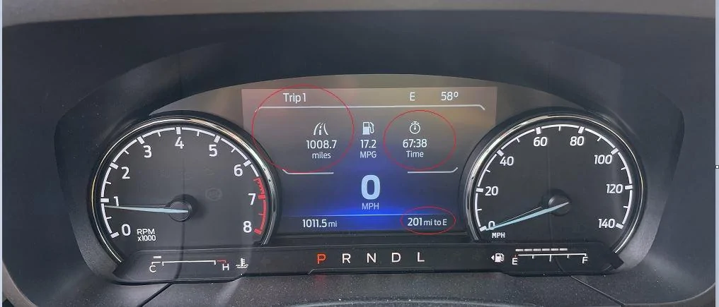 Ford Maverick 6.5" instrument cluster display... 6.5 instrument panel