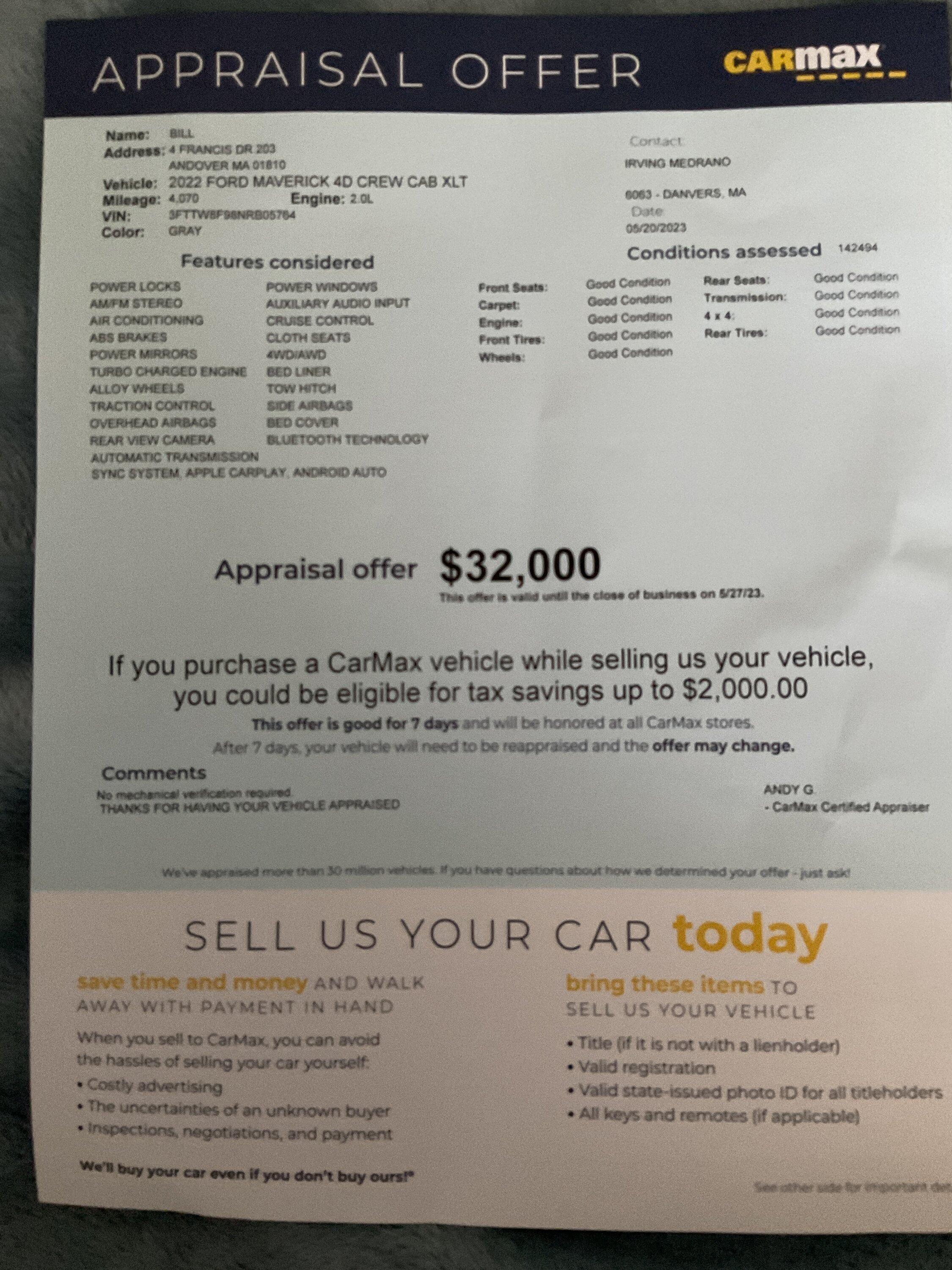 Ford Maverick Carmax IMG_0311