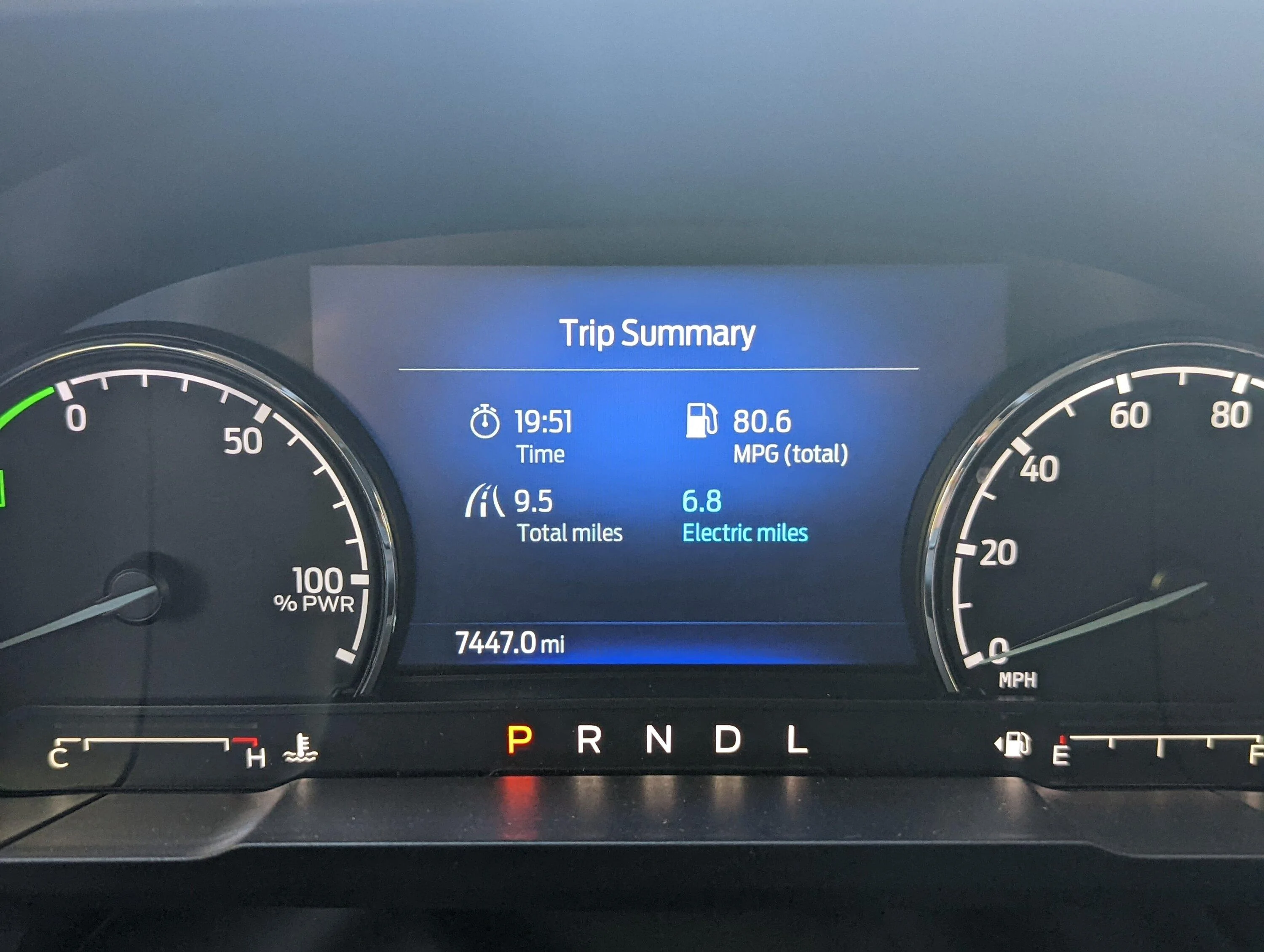 Ford Maverick Where is the screen that shows # of electric miles? PXL_20220929_205646955