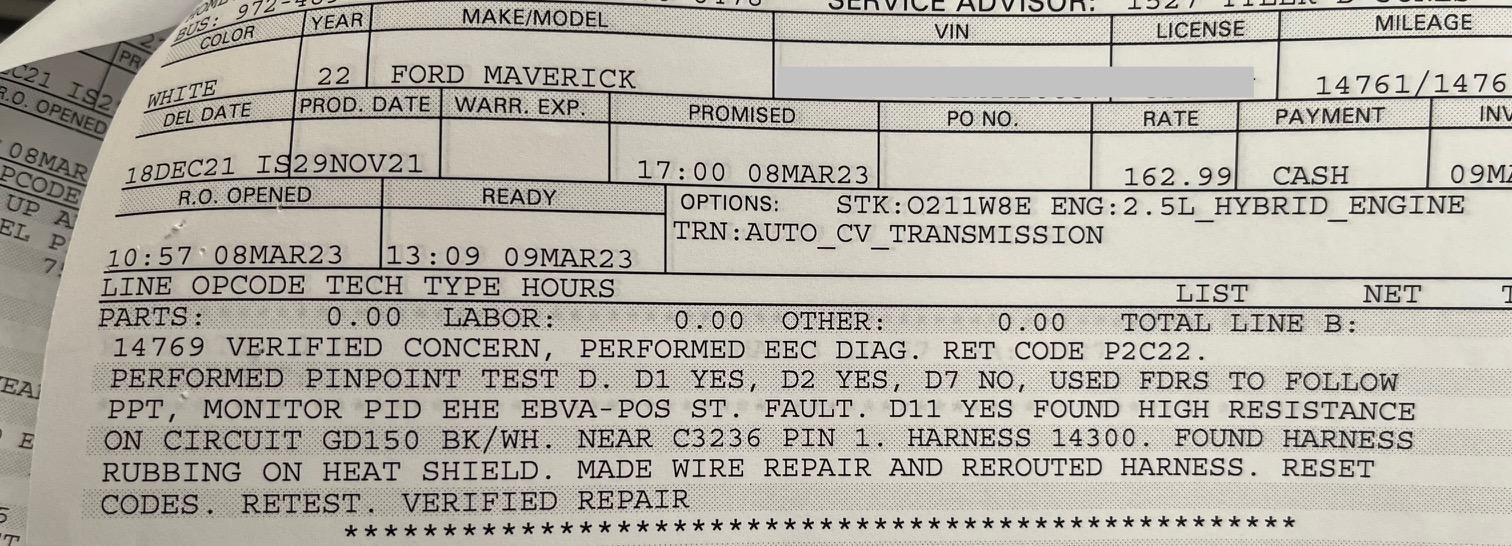 Ford Maverick Almost 2 months waiting for part?  Heat exchanger P2C22 (service engine light) IMG_0463