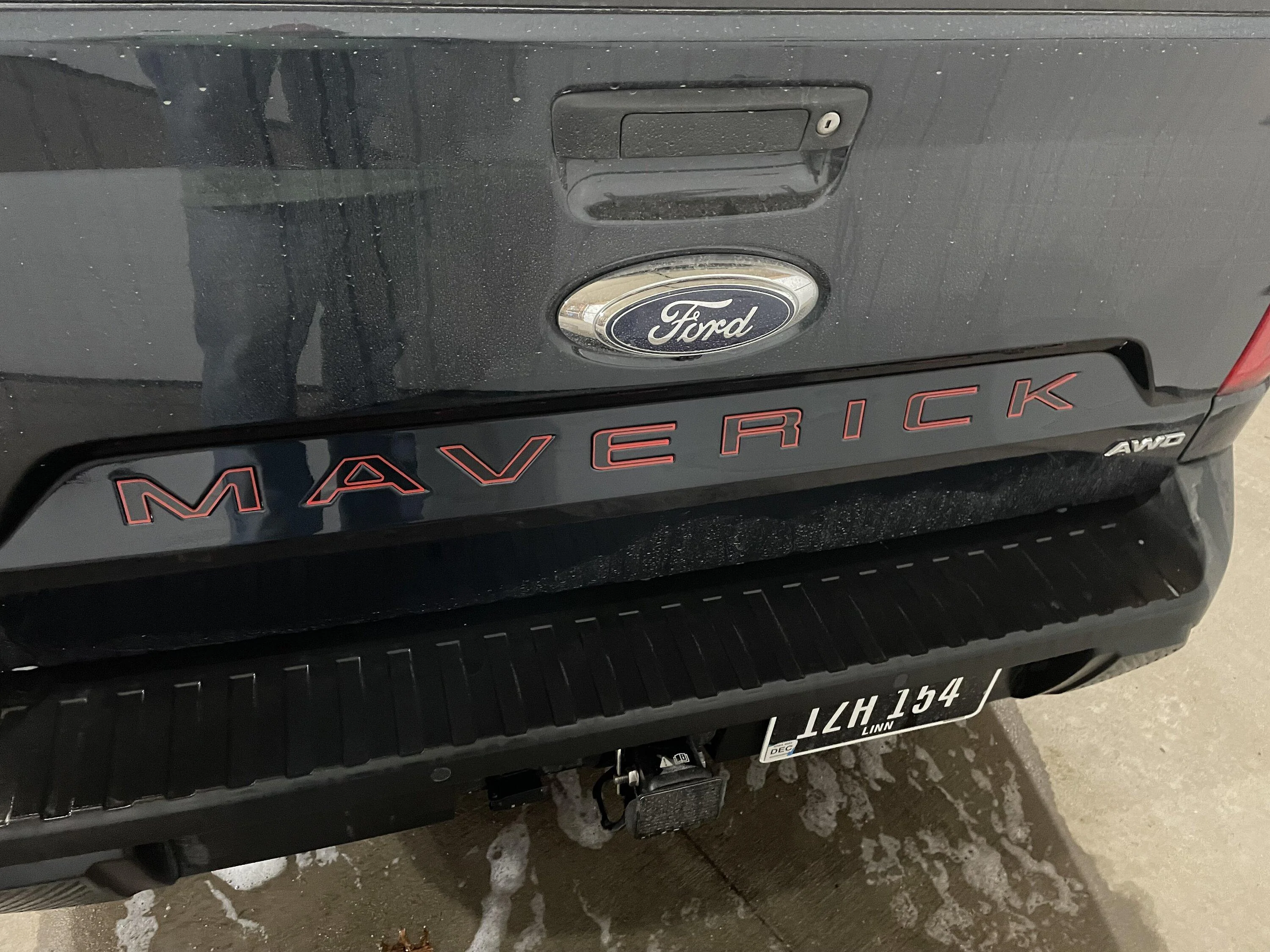 Ford Maverick Tailgate letters on Alto Blue IMG_0775