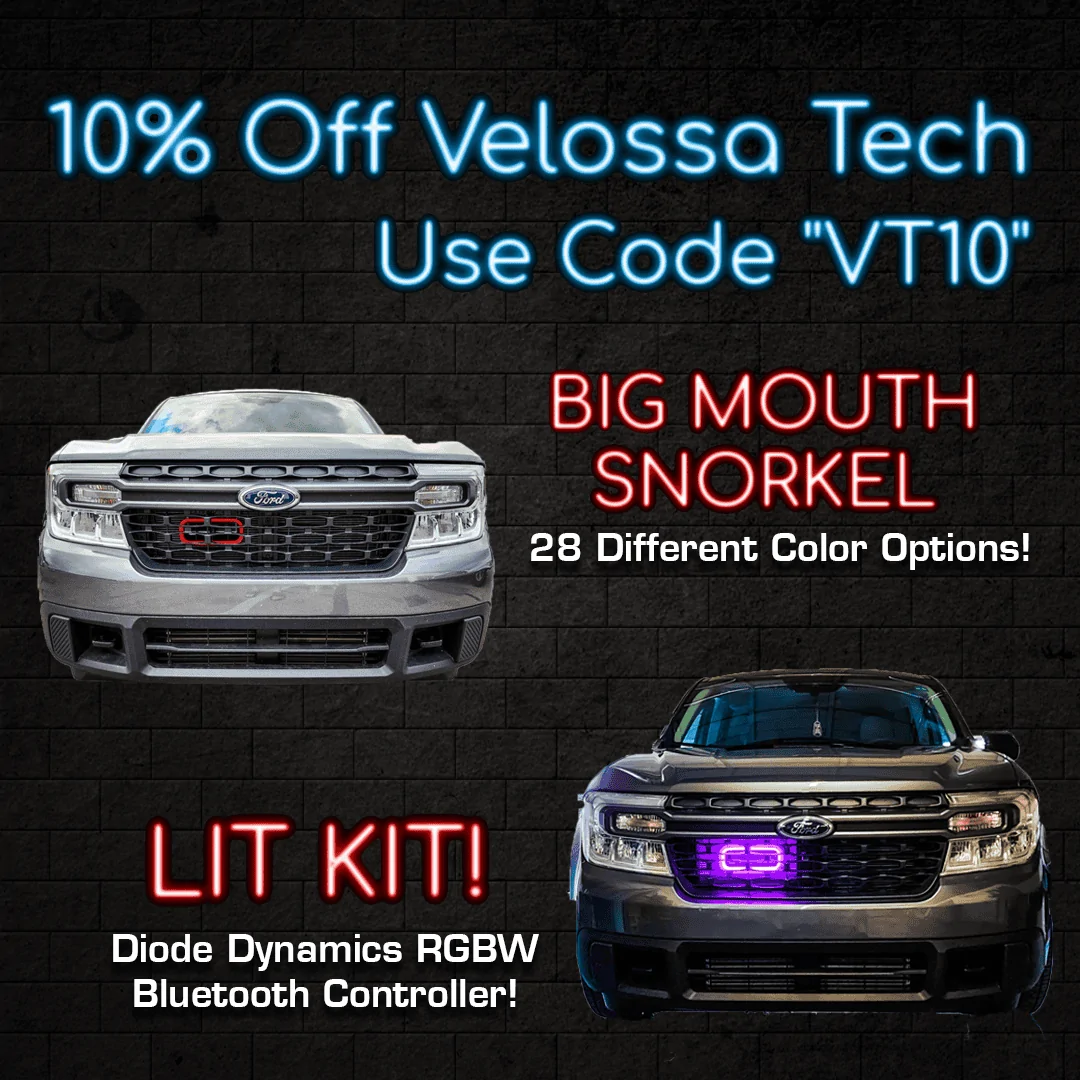 Ford Maverick 10% Off Velossa Tech Air Intake Snorkels! - Panda Motorworks Maverick VT