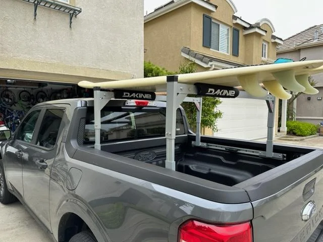 Ford Maverick Low budget bed rack installed on side bed rails IMG_3907